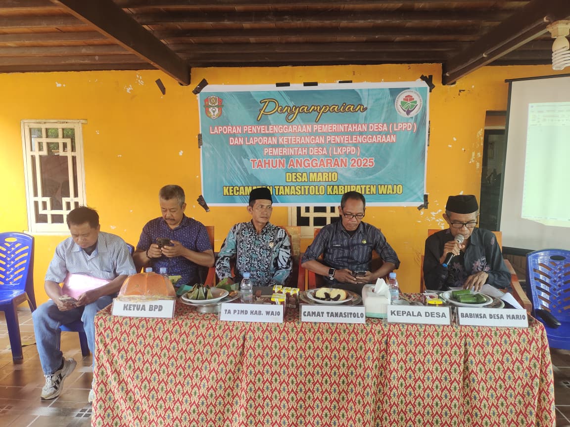 Pemdes Mario Sampaikan LPPD dan LKPPD Tahun Anggaran 2025
